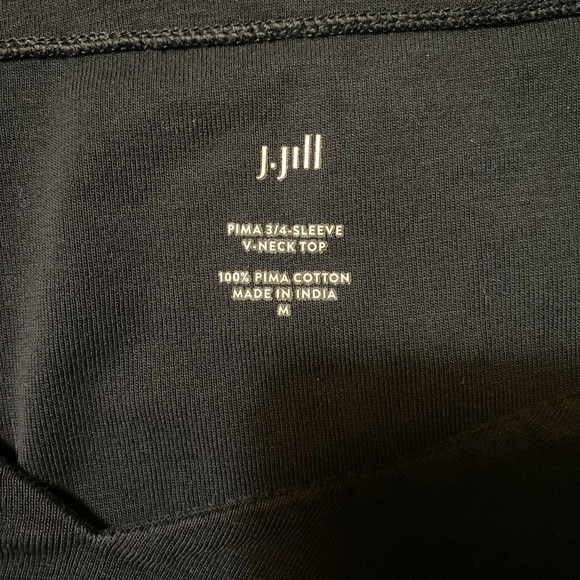 JJill Navy 3/4 Sleeve Tshirt, 100% Cotton, Medium - Picture 3 of 4